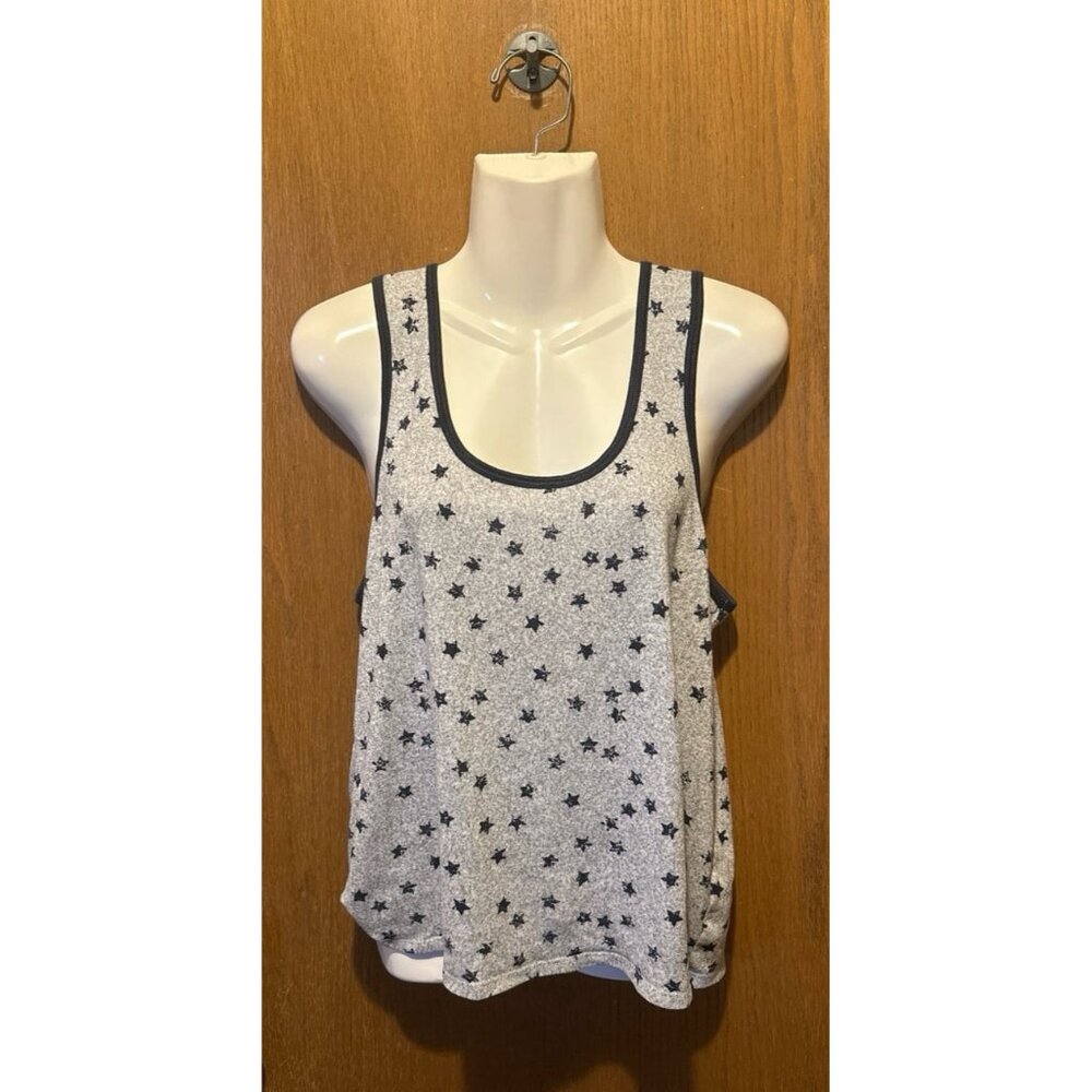 Xl Lucky Brand Gray navy blue Stars Sleeveless Tank Top soft